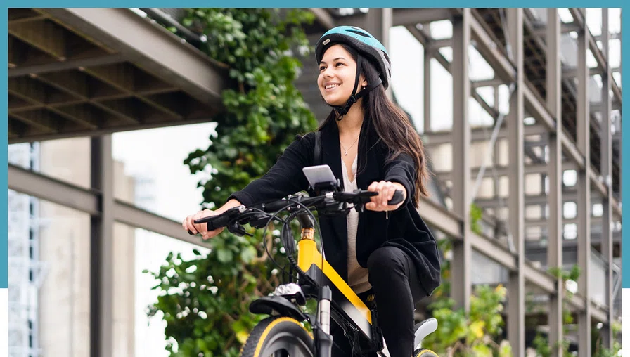 person riding an electric bike