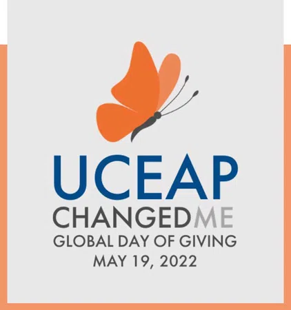 UCEAP Global Giving Day logo - orange butterfly